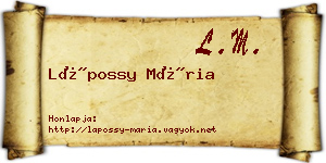 Lápossy Mária névjegykártya